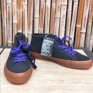 CONVERSE Black Leather Skate Shoe M9.5/W11.5/EUR43